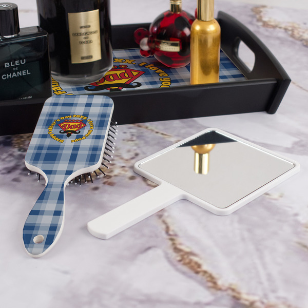 Hipster Dad Hair Brush - With Hand Mirror