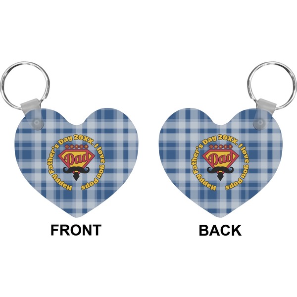 Hipster Dad Heart Keychain (Front + Back)