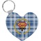 Hipster Dad Heart Plastic Keychain w/ Name or Text