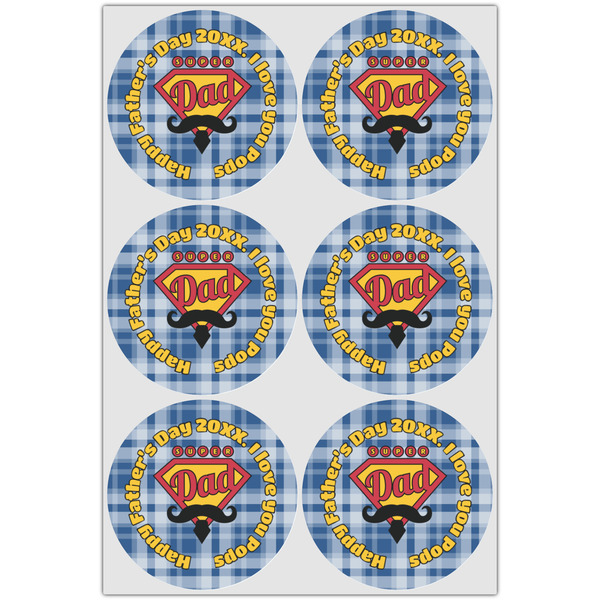 Hipster Dad Icing Circle - Large - Set of 6