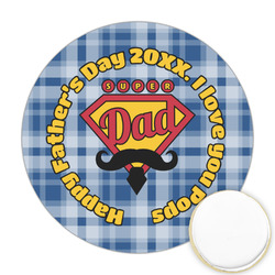 Hipster Dad Printed Cookie Topper - Round (Personalized)