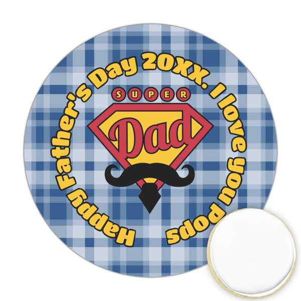 Custom Hipster Dad Printed Cookie Topper - 2.5" (Personalized)