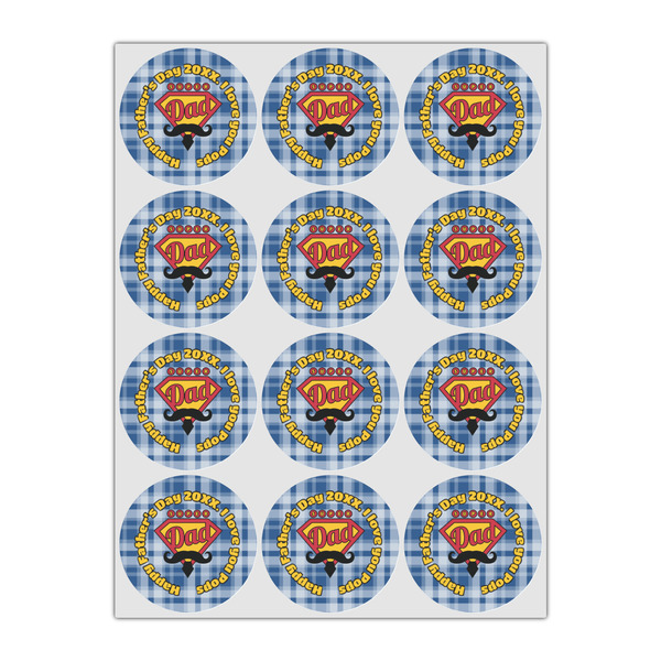 Hipster Dad Icing Circle - Small - Set of 12