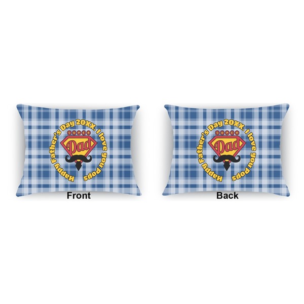 Hipster Dad Indoor Rectangular Burlap Pillow (Front and Back)