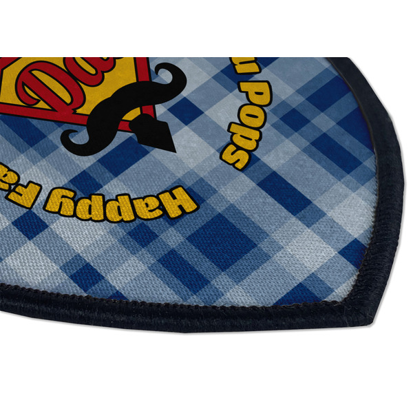 Hipster Dad Iron on Shield 3 Detail