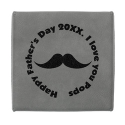 Hipster Dad Jewelry Gift Box - Engraved Leather Lid (Personalized)