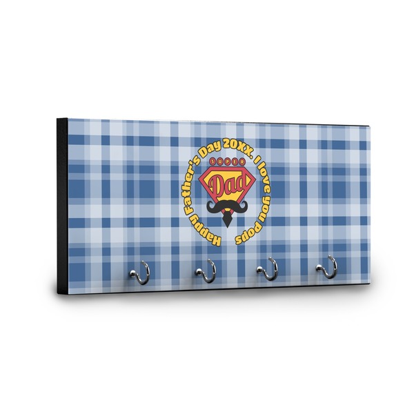 Hipster Dad Key Hanger - Front View with Hooks