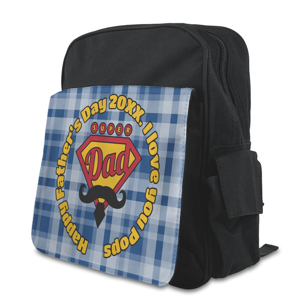 Custom Hipster Dad Preschool Backpack (Personalized)