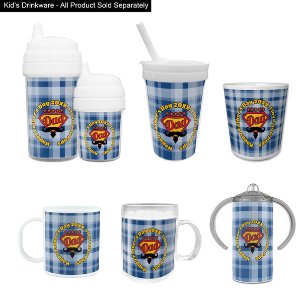 Hipster Dad Kid's Drinkware - Customized & Personalized