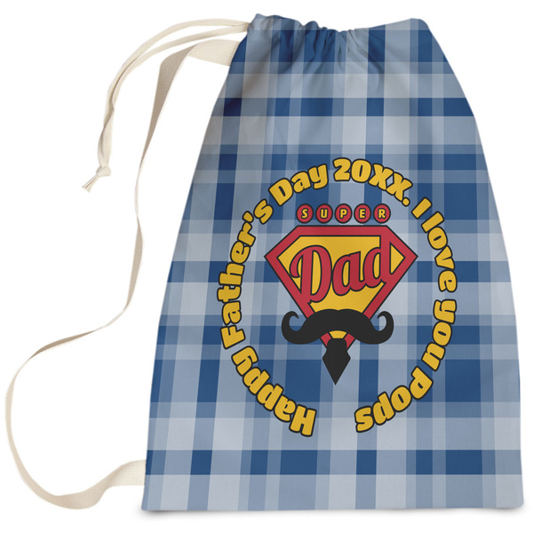 Custom Hipster Dad Laundry Bag - Large (Personalized)