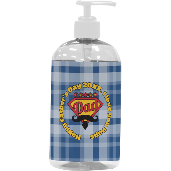 Custom Hipster Dad Plastic Soap / Lotion Dispenser (16 oz - Large - White) (Personalized)