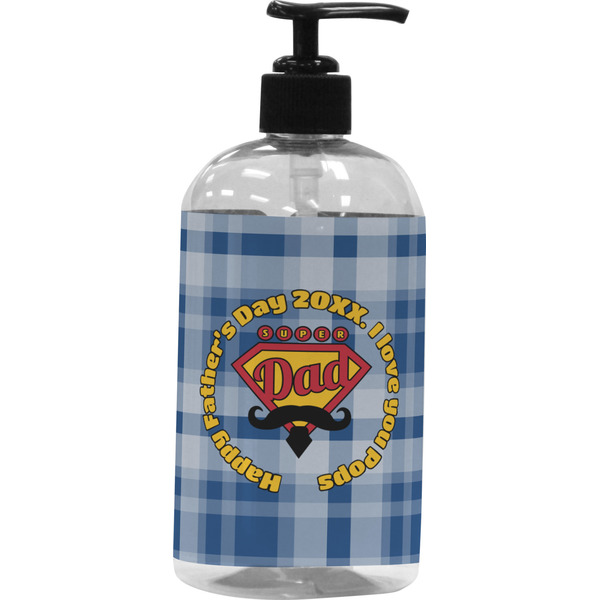 Custom Hipster Dad Plastic Soap / Lotion Dispenser (16 oz - Large - Black) (Personalized)