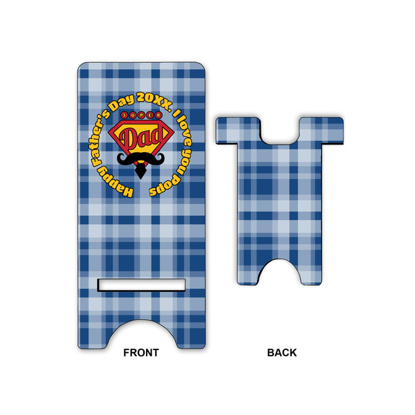 Hipster Dad Large Phone Stand - Front & Back
