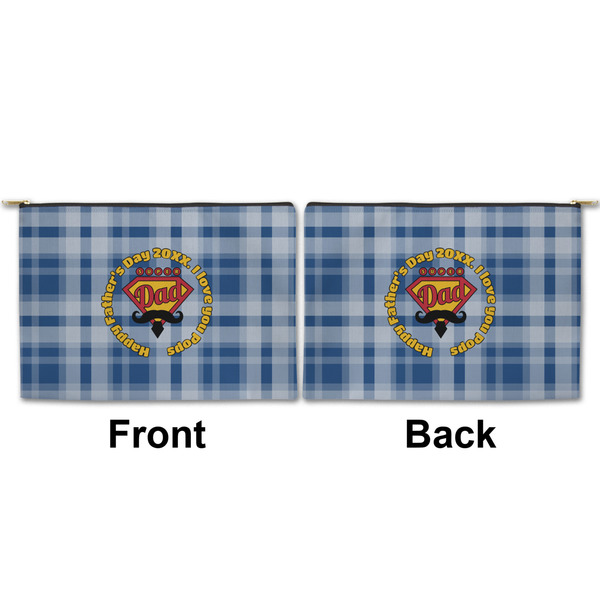 Hipster Dad Large Zipper Pouch Approval (Front and Back)