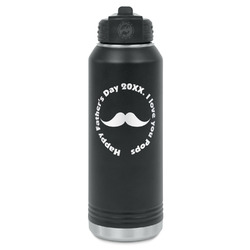 Hipster Dad Water Bottle - Laser Engraved - Front (Personalized)