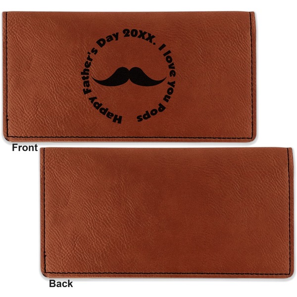 Hipster Dad Leather Checkbook Holder Front and Back Single Sided - Apvl
