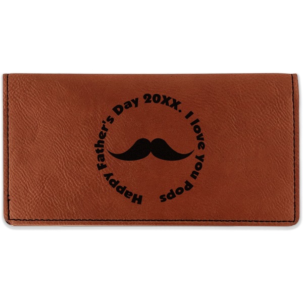 Custom Hipster Dad Leatherette Checkbook Holder - Single Sided (Personalized)