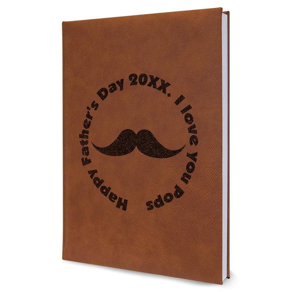 Custom Hipster Dad Leather Sketchbook - Large - Double Sided (Personalized)