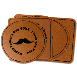 Hipster Dad Faux Leather Iron On Patch (Personalized)