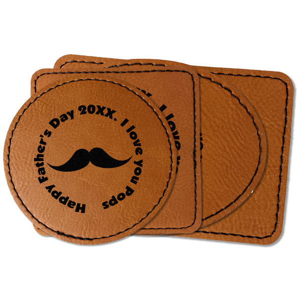 Custom Hipster Dad Faux Leather Iron On Patch (Personalized)
