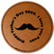 Hipster Dad Faux Leather Iron On Patch - Round (Personalized)