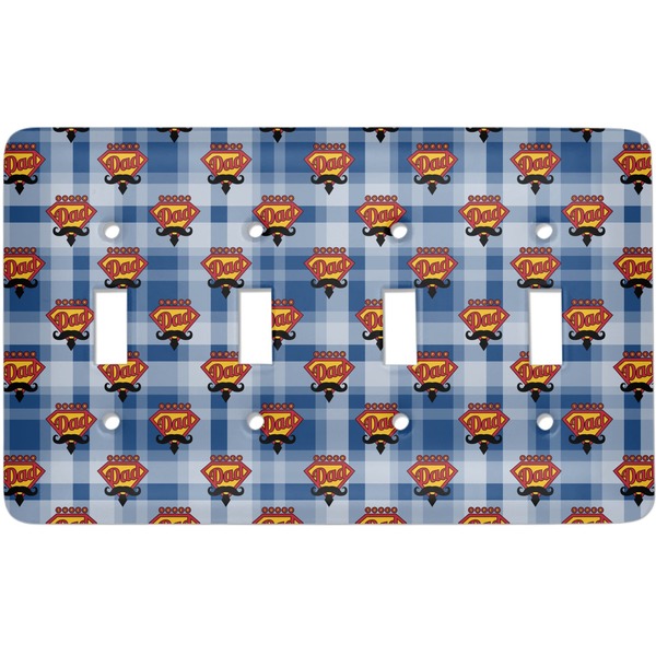 Custom Hipster Dad Light Switch Cover (4 Toggle Plate)