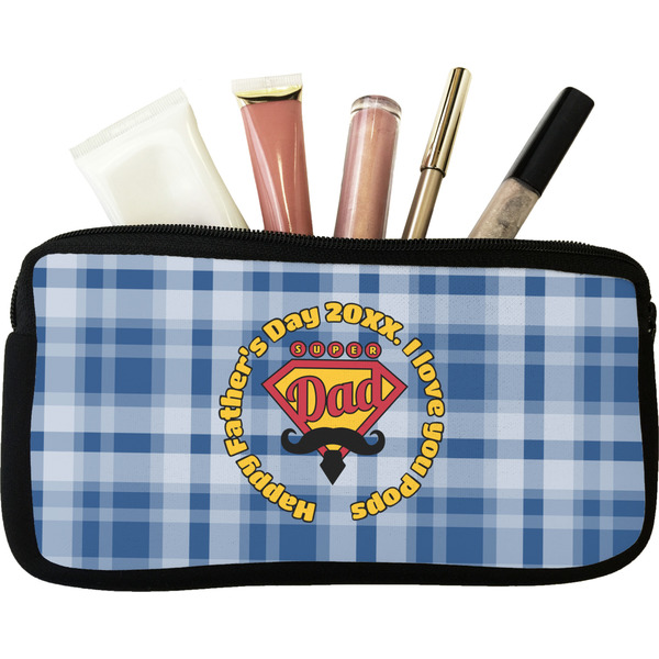 Custom Hipster Dad Makeup / Cosmetic Bag - Small (Personalized)
