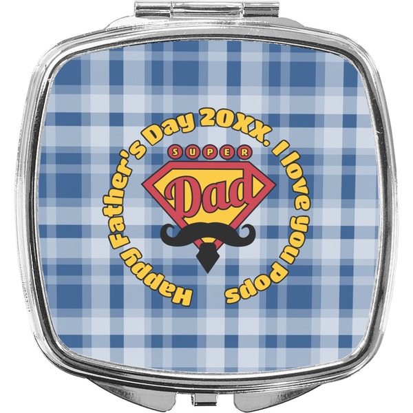 Custom Hipster Dad Compact Makeup Mirror (Personalized)