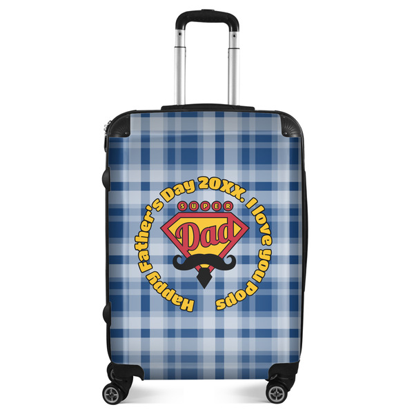 Custom Hipster Dad Suitcase - 24" Medium - Checked (Personalized)