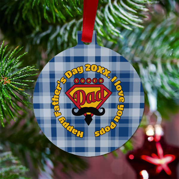 Hipster Dad Metal Ball Ornament - Lifestyle