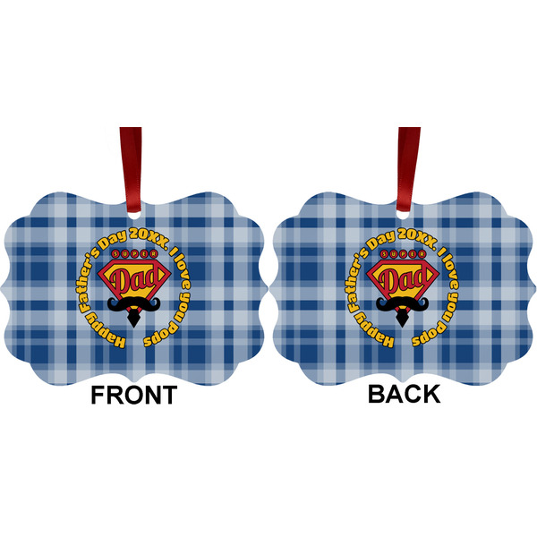 Hipster Dad Metal Benilux Ornament - Front and Back (APPROVAL)