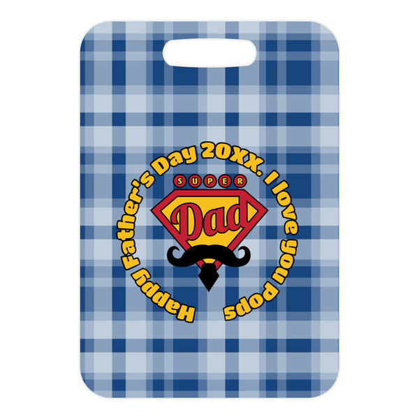 Hipster Dad Metal Luggage Tag - Front Without Strap