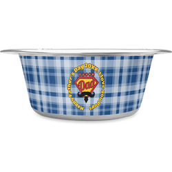 Hipster Dad Stainless Steel Dog Bowl (Personalized)
