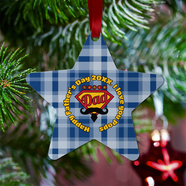Hipster Dad Metal Star Ornament - Lifestyle