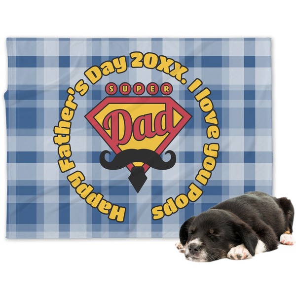 Custom Hipster Dad Dog Blanket (Personalized)