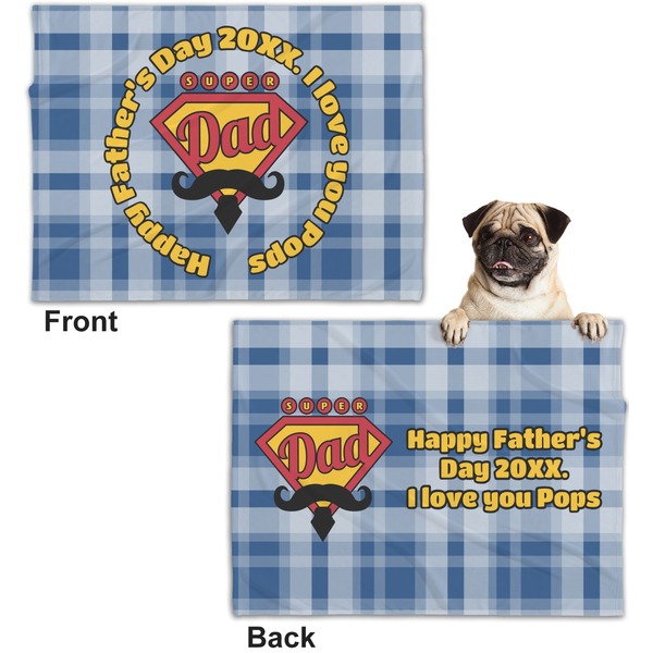 Hipster Dad Microfleece Dog Blanket - Regular - Front & Back