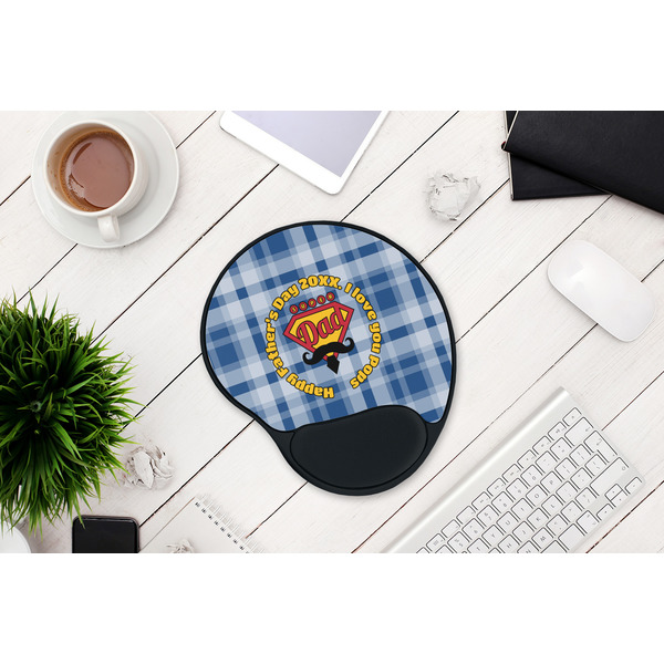 Hipster Dad Mouse Pad with Wrist Rest - LIFESYTLE 1