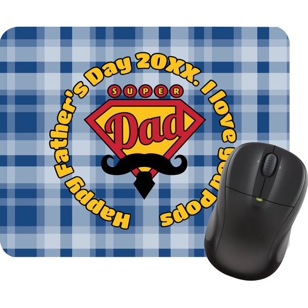 Custom Hipster Dad Rectangular Mouse Pad (Personalized)