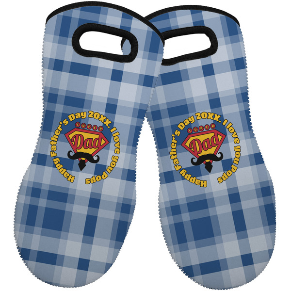 Hipster Dad Neoprene Oven Mitt -Set of 2 - Front