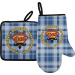 Hipster Dad Oven Mitt & Pot Holder Set w/ Name or Text