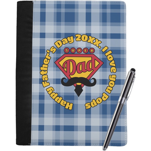 Custom Hipster Dad Notebook Padfolio - Large w/ Name or Text