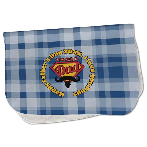 Custom Hipster Dad Burp Cloth - Fleece w/ Name or Text