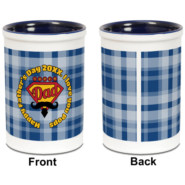 Hipster Dad Pencil Holder - Blue - approval