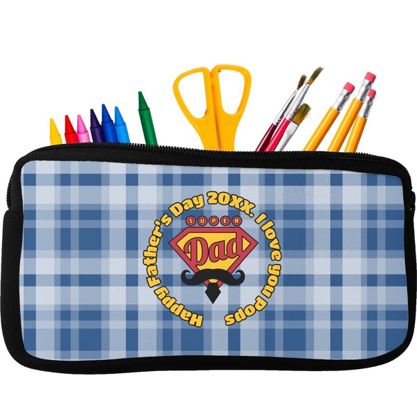 Custom Hipster Dad Neoprene Pencil Case (Personalized)