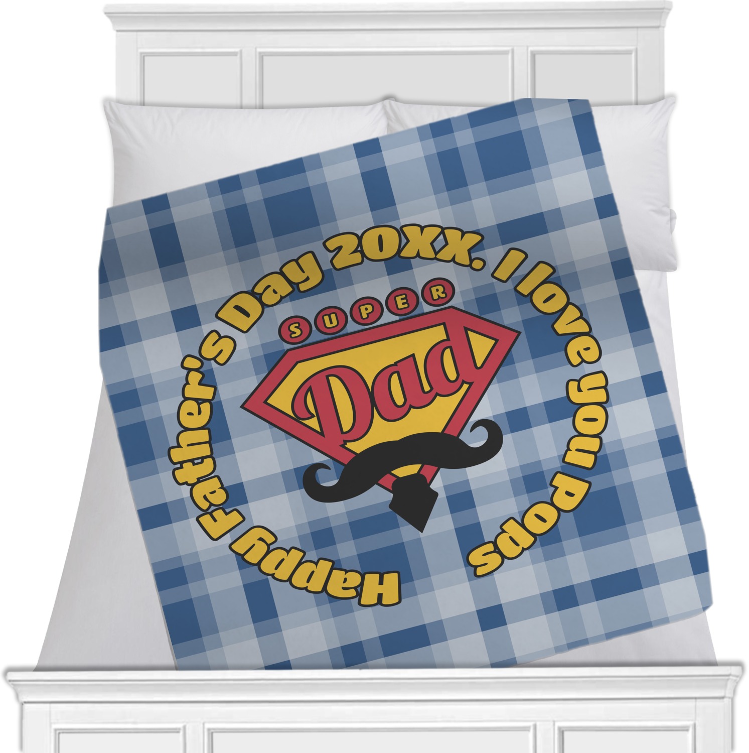Hipster Dad Fleece Blanket 40"x30" Single Sided (Personalized