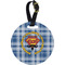 Hipster Dad Plastic Luggage Tag - Round (Personalized)