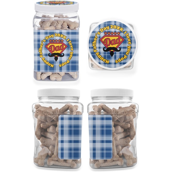 Hipster Dad Pet Treat Jar - Multiple Angles