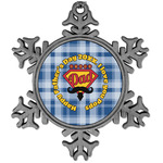 Hipster Dad Vintage Snowflake Ornament (Personalized)