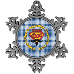 Hipster Dad Vintage Snowflake Ornament (Personalized)