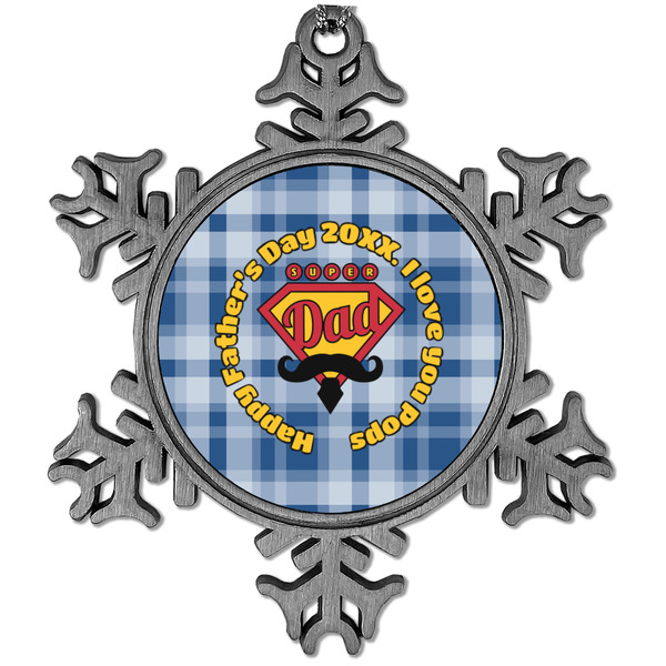 Custom Hipster Dad Vintage Snowflake Ornament (Personalized)